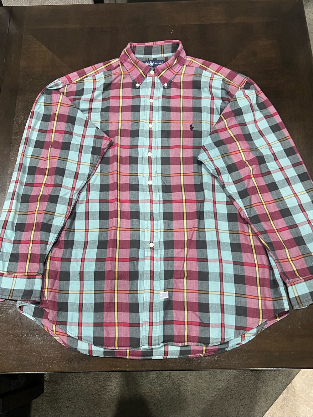 Ralph Lauren Regular Fit Men's L Multicolor Plaid Long Sleeve Woven Shirt